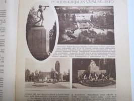 Suomen Kuvalehti 1923 nr 35, kansikuva Helsinki sateella, Maalaisen mietteitä, Taidekausi alkamassa, Kirje Dresdenistä, Pohjois-Karjalan vapausmuisto, Lukukuvia, ym.