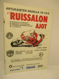 47. Ruissalonajot Turku Artukainen 18-19.5.1985 -käsiohjelma