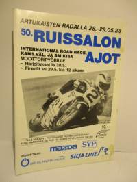 50. Ruissalonajot Turku Artukainen 28.-29.5.1988 -käsiohjelma