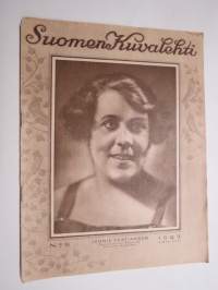 Suomen Kuvalehti 1923 nr 9, kansikuva Jennie Costiander, Siis tulkoon sota ja veriset vaatteet, Langaton puhelin, Viikon kuvia kautta maan, Filmi uutuuksia, ym.