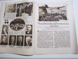 Suomen Kuvalehti 1926 nr 32, kansikuva Kaukaisia konferenssi vieraita, Laatokan ulappa Valamosta nähtynä, Maailman konferenssista toiseen, Taiteilijattaren tarina,ym