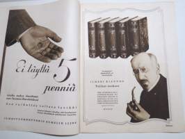 Suomen Kuvalehti 1926 nr 37, kansikuva &quot;Kohtaaminen&quot;, Ulkolaiset laivastovierailut, Antropologeina Lapissa, Sopiiko urheilu naisille?, Autouutisia, ym.