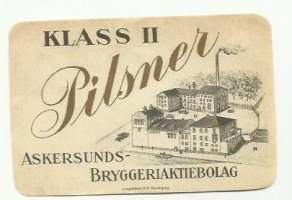 Pilsner Klass II -  olutetiketti