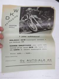 DKW - Auto Union moottoripyörät - 1 joka suhteessa -myyntiesite / sales brochure