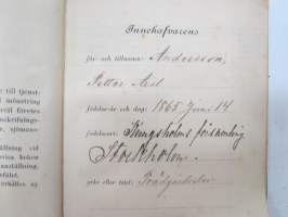 Petter Axel Andersson, Inskrivningsbok för 177 / 125 / 1886 Utfärdad af J.C. De la Gardie - Befällhavare för Ladugårdslands kompaniområde nr 125 -palveluskirja