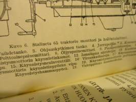 5 ton . SST. ja Stalinetz 65 sotasaalistraktorien lyhyet käyttö- ja hoito-ohjeet