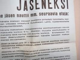 Liittykää osuusliikkeemme jäseneksi - Kokkolanseudun Osuusliike i.l. 1944 -mainosjuliste / plakaatti / poster