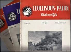 Teollisuus-Palon tiedonantoja 1953 -58   3 lehteä
