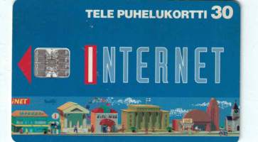 Puhelinkortti. Telen oma mainos: maailma on  verkoissa, siksi  Tele. 1.10.1995  30 Mk