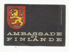 Ambassade de Finlande  -  tulitikkuetiketti