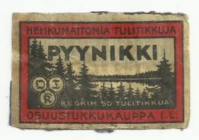 OTK Pyynikki hehkumattomia  -  tulitikkuetiketti