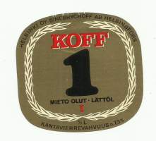 Koff  1   olut  - olutetiketti