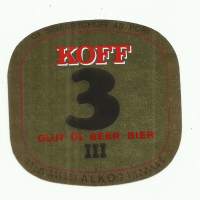 Koff  3  olut  - olutetiketti