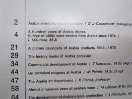 Ceramics and Class from Finland - Arabia´s Centenary Issue 1973 -Arabian satavuotisjuhlanumero, englanninkielinen, runsas kuvitus