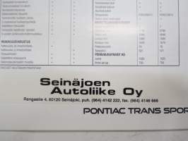 Pontiac Trans Sport -myyntiesite / sales brochure