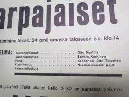 Vähäkkälän (Vähikkälä?) työväenyhdistys &quot;Yritys&quot; arpajaiset ja iltama 1943 -juliste / poster