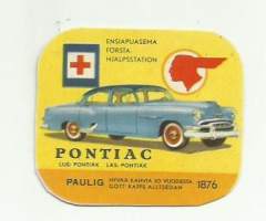 Pontiac - autokortti, keräilykuva, kahvipakettikuva