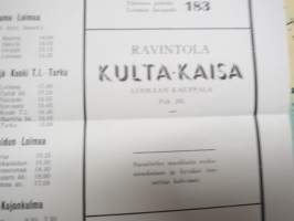 Loimaa ympäristöineen Linja-autoaikataulu kesäkuun 15 p:stä 1940 - asemilla ja keskeisillä paikoilla ollut aikataulu -juliste / poster - bus timetable