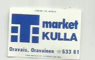 T Market Kulla Oravainen-  tulitikkuetiketti