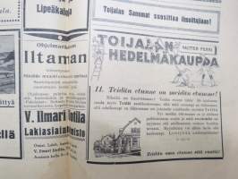 Toijalan Sanomat 29.11.1924 -sanomalehti