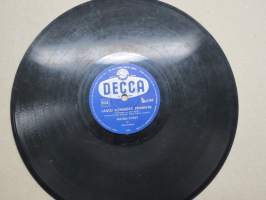 Decca SD 5340 Metro-tytöt ja Decca-yhtye Laulu kahdesta pennistä -savikiekkoäänilevy / 78 rpm record