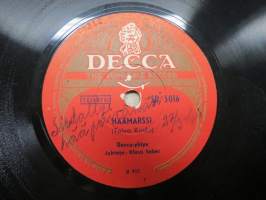 Decca SD 5016 Decca-yhtye Häämarssi / Kansanlaulu - savikiekkoäänilevy / 78 rpm record