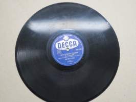 Decca SD 5340 Metro-tytöt ja Decca-yhtye Laulu kahdesta pennistä / Saavuthan jälleen Roomaan -savikiekkoäänilevy / 78 rpm record