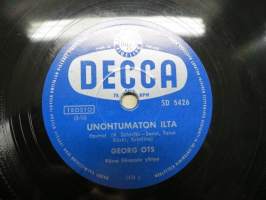 Decca SD 5426 Georg Ots Lumous / Unohtumaton ilta -savikiekkoäänilevy / 78 rpm record