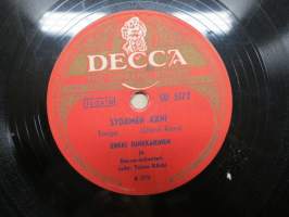 Decca SD 5172 Erkki Junkkarinen ja Decca-orkesteri Sydämen ääni / Hopeahääpäivänä -savikiekkoäänilevy / 78 rpm record