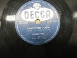 Decca SD 5290 Metro-tytöt ja Toivo Kärjen yhtye Sydän lyö / Haaveitten puisto -savikiekkoäänilevy / 78 rpm record