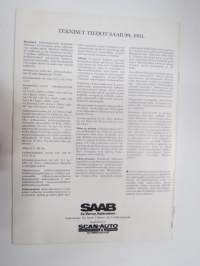 Saab 99 1981 -myyntiesite / sales brochure