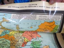 Политическая карта мира 1983 - maailmankartta, poliittinen tilanne -neuvostoliittolainen seinäkartta oppilaitoksia ja luentoja varten / soviet wall map, political
