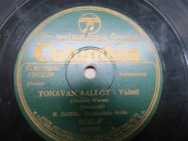 Columbia 3033-F E. Jahrl, Harmonikka Soolo Yli aaltojen / Tonavan aallot -savikiekkoäänilevy / 78 rpm record