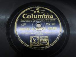 Columbia DY 60 Johan Strauss, Rytmi Pojat Tonava Kaunoinen / Kultaa ja hopeaa-valssi -savikiekkoäänilevy / 78 rpm record