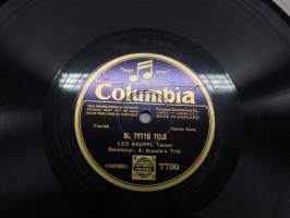Columbia 7790 Leo Kauppi, Tenori Meren aallot / Oi, tyttö tule - savikiekkoäänilevy / 78 rpm record