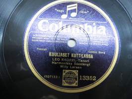 Columbia 13352 Leo Kauppi, Tenori Helmi ja Kalle / Kuuliaiset Kottilassa - savikiekkoäänilevy / 78 rpm record