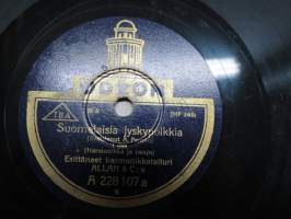 Odeon A 228108 a Allan &amp; C:o Suomalaisia jyskypolkkia / Meidän kylän masurkka - savikiekkoäänilevy / 78 rpm record