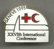 Punainen Risti Punainen Puolikuu  XXVI th International Conference  pinssi,  rintamerkki