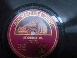 &quot;His Master´s Voice&quot; X 2826 Oiva Soini Syystunnelma / Merellä - savikiekkoäänilevy / 78 rpm record