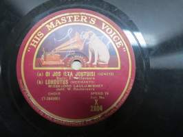 &quot;His Master´s Voice&quot; X 2804 Armaasta erotessa / Oi jos ilta joutuisi / Lohdutus - savikiekkoäänilevy / 78 rpm record