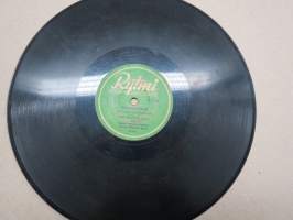 Rytmi R 6130 Paul Norrback, Ingmar Englund ja Mauno Maunola Oi hiljaisuus / Polkkasikermä - savikiekkoäänilevy / 78 rpm record