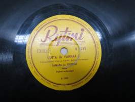 Rytmi R 6215  Tamara ja Justeeri sekä Rytmi-orkesteri Uutta ja Vanhaa 3 / Uutta ja vanhaa 4 - savikiekkoäänilevy / 78 rpm record