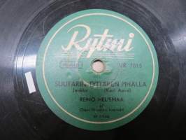 Rytmi VR 7015 Harmonikkatytöt Helmiä Etelästä /Reino Helismaa ja Olavi Huuskan kvartetti Suutarin Pihalla -savikiekkoäänilevy / 78 rpm record