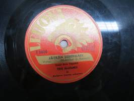 Leijona T  5020 Yrjö Haapanen ja Kullervo Linnan orkesteri Jätkän serenaadi / Jätkän lauantai - savikiekkoäänilevy / 78 rpm record