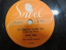 Sävel S 9019 Henry Theel ja Toivo Kärjen sekstetti Soutuvenheellä Kiinaan / On sambaa tanssi tää - savikiekkoäänilevy / 78 rpm record