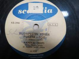 Scandia KS 298 Annikki Tähti ja Jaakko Salon yhtye Luna lunera / Budapestin yössä, puszta-fox - savikiekkoäänilevy / 78 rpm record