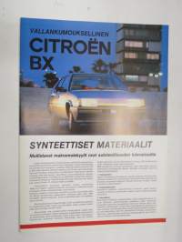 Citroën BX 1987 - Vallankumouksellinen - synteettiset materiaalit -myyntiesite / sales brochure