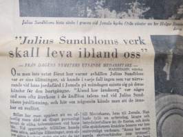 Dagens nyheter 28.8.1945, Hela öriket följde &quot;Ålands okrönte kung&quot; till graven