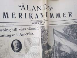 Åland 28.4.1949 - &quot;Amerikanummer&quot; - en hälsning till våra vänner, ålänningar i Amerika -distribuerad på nogot sätt till Amerika!