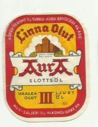 Linna Aura III olut   -  olutetiketti